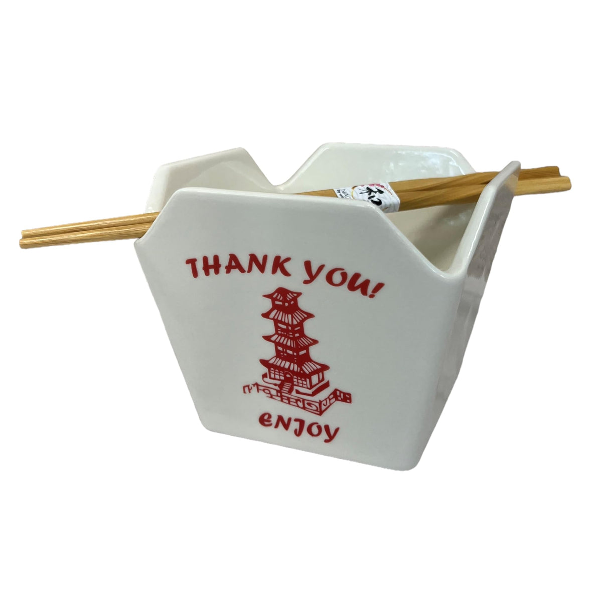 Urban Tokyo square porcelain bowl with chopsticks ideal for individual servings