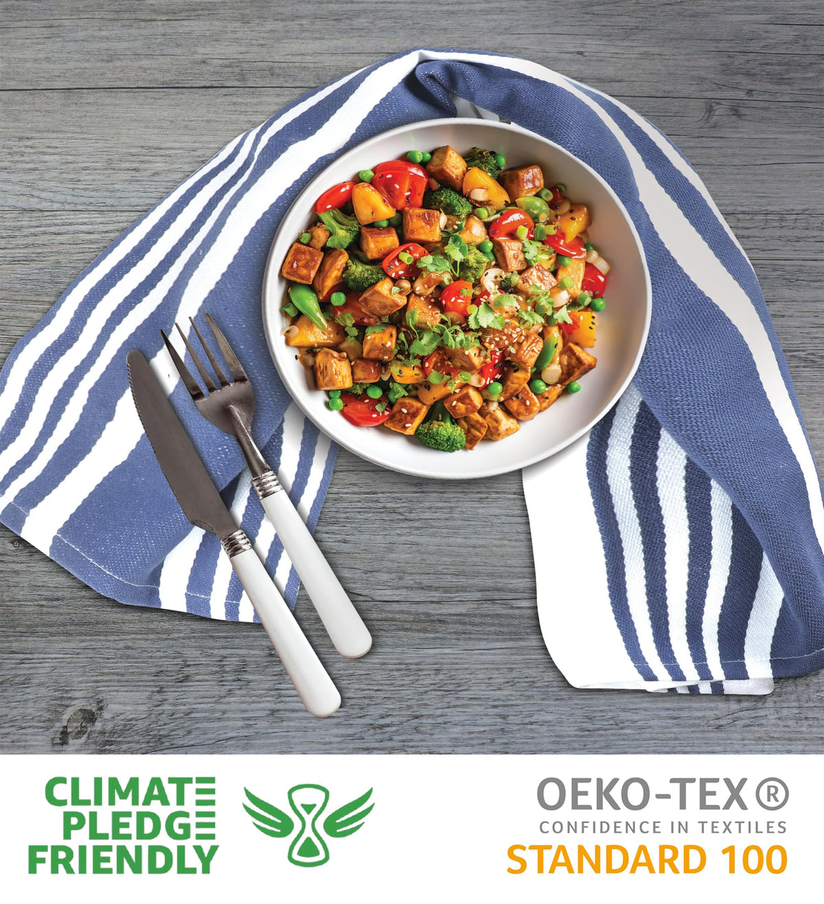 Urban Villa 100% cotton dish towels absorbent for quick drying.