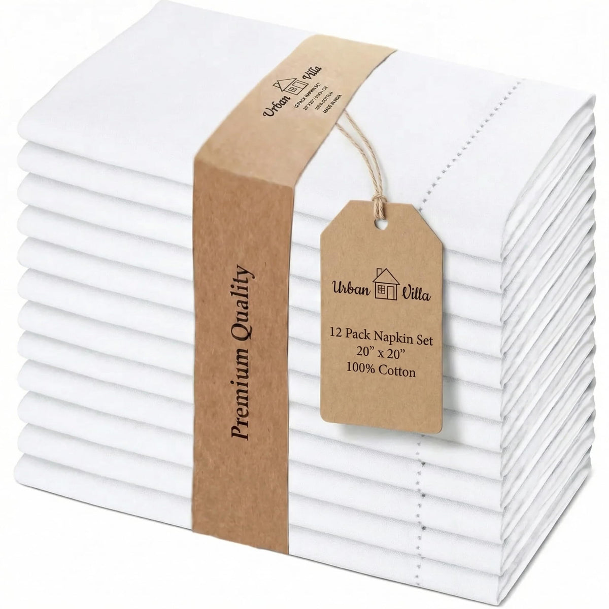 Urban Villa cloth napkins, 100% cotton, add elegance to any table setting
