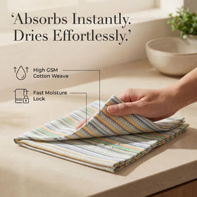 Urban Villa beige-multi napkins showing versatile color for hotel or home use