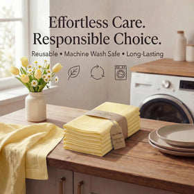 Urban Villa napkins maintain crisp look after guest friendly ironing and use