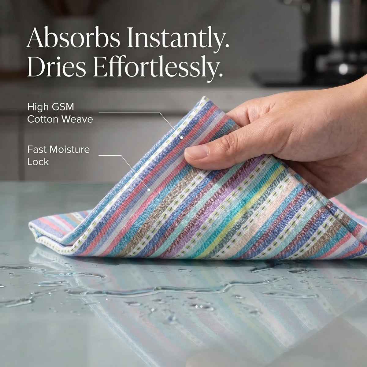 Urban Villa dish towels cotton, highly absorbent for quick cleanups