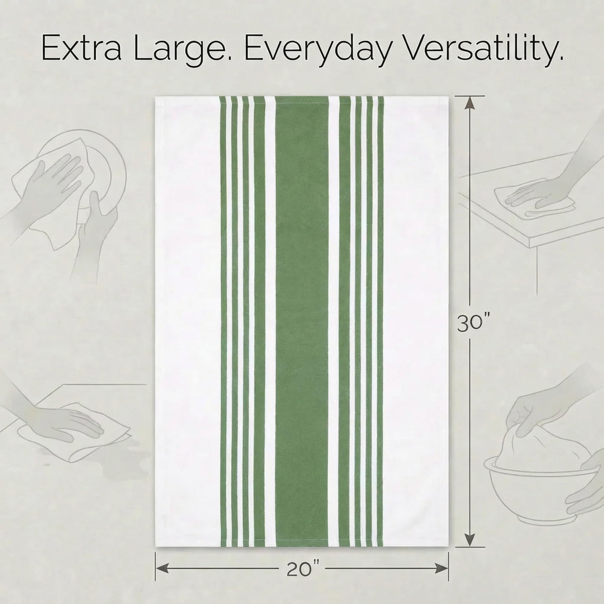 Urban Villa dish towels with hanging loop for easy storage
