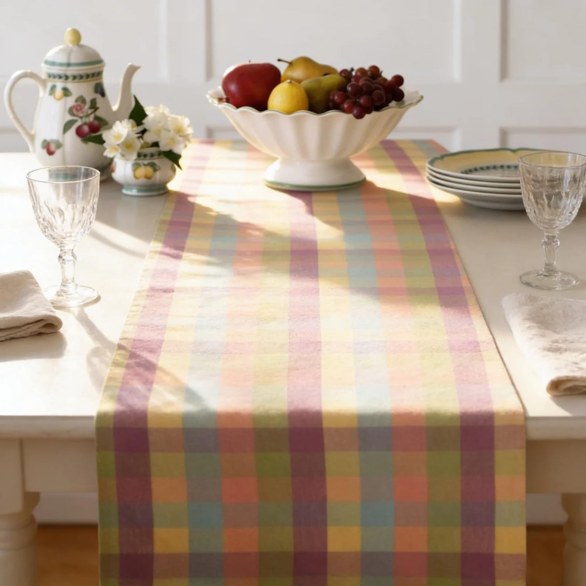 Urban Villa Easter Checks on a casual brunch table