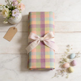 Urban Villa Easter Checks rolled, ready for holiday decor