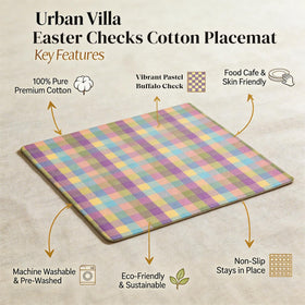 Urban Villa Easter placemats oversized 14x20 provide generous coverage.
