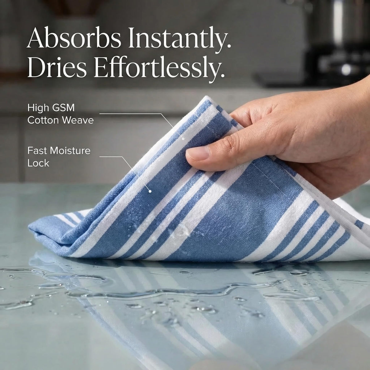Urban Villa kitchen towels 100% cotton, quick-drying and lint-free