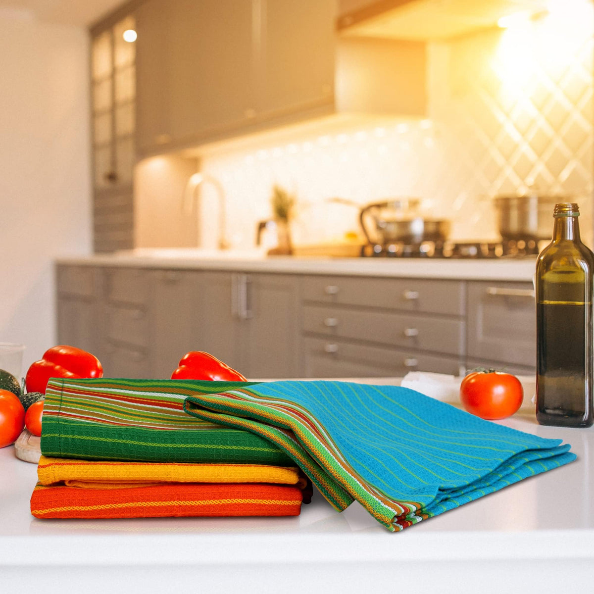 Urban Villa towels feature a hanging loop for easy storage