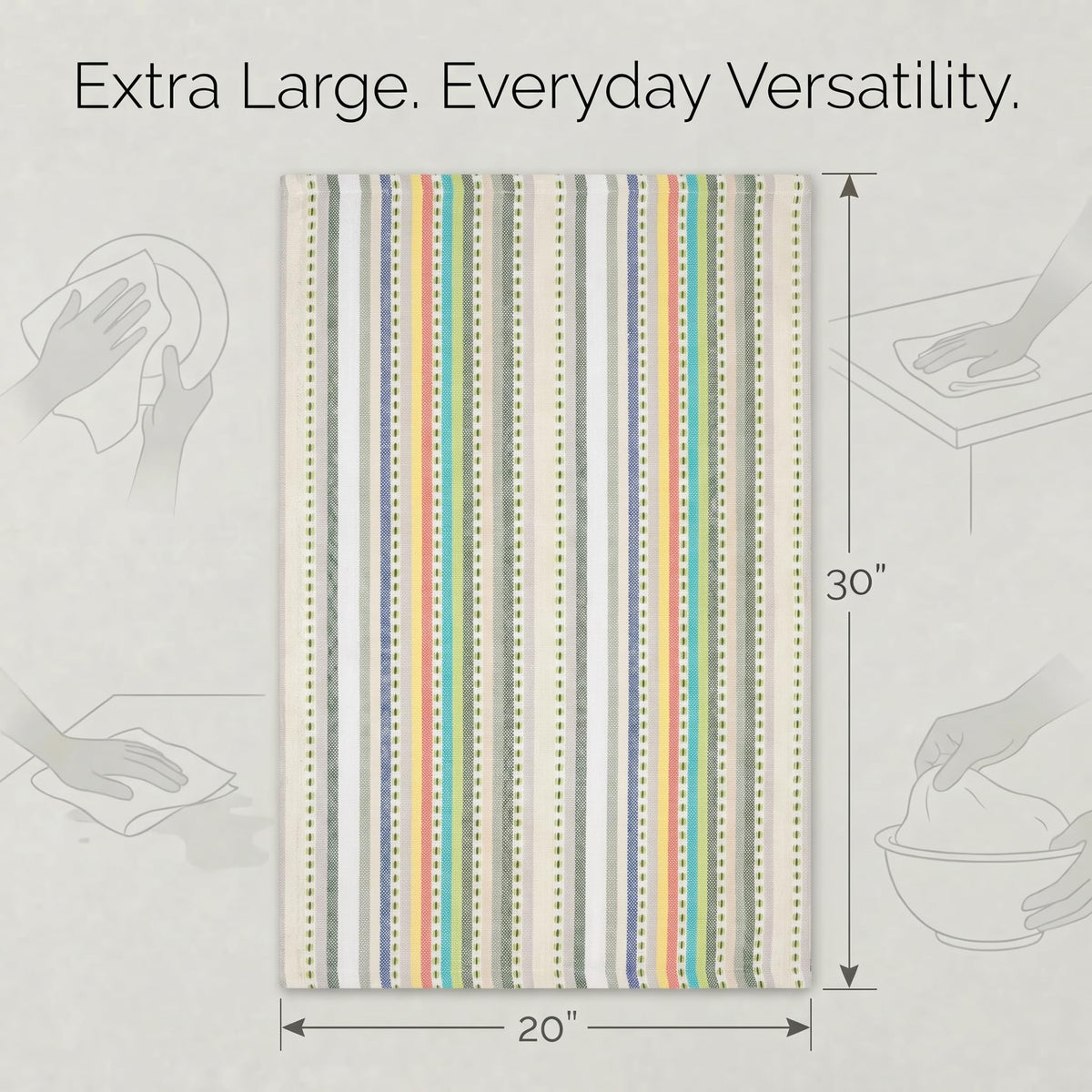 Urban Villa Kitchen Towels with hanging loop for easy storage in the kitchen.