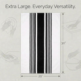 Urban Villa Kitchen Towels hanging loop design facilitates quick air drying.