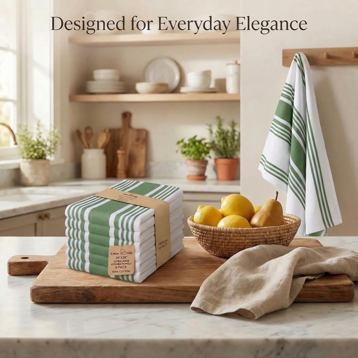 Urban Villa machine-washable kitchen towels stay colorfast after washes
