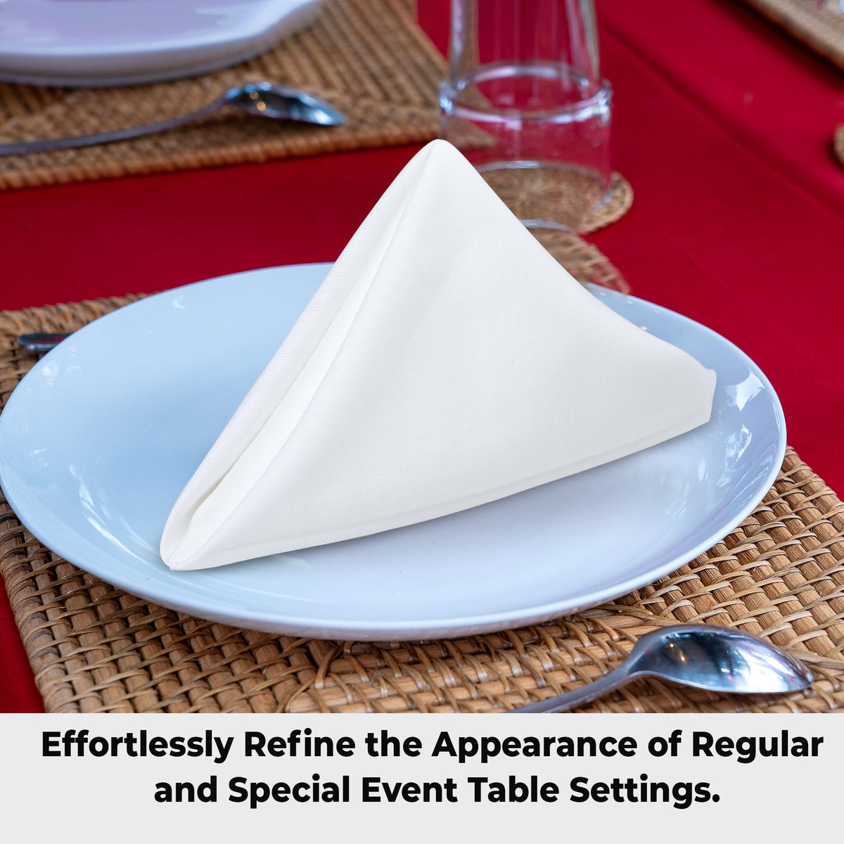 Urban Villa napkins eco-friendly cotton fabric supports sustainable dining.