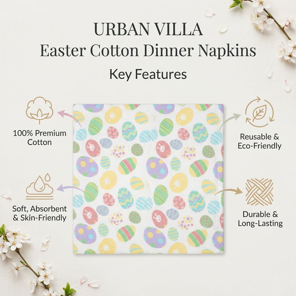 Urban Villa 100% cotton napkins close-up showing soft, absorbent fibers.