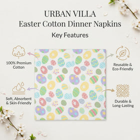 Urban Villa 100% cotton napkins close-up showing soft, absorbent fibers.