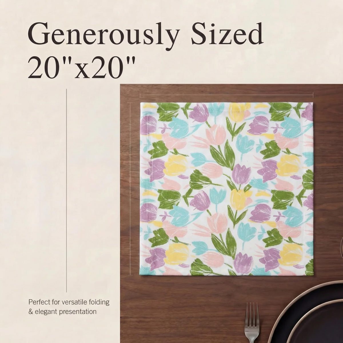 Urban Villa Tulip napkins in vibrant colors suit any decor