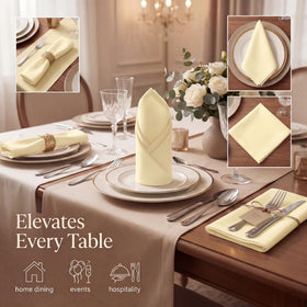 Urban Villa napkins yellow table setting close-up showing vibrant color