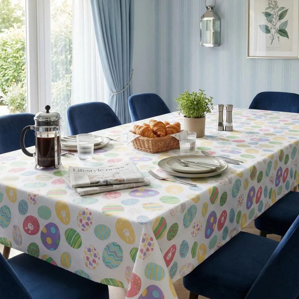 Urban Villa tablecloth soft touch close-up highlights cotton texture for delicate dining.
