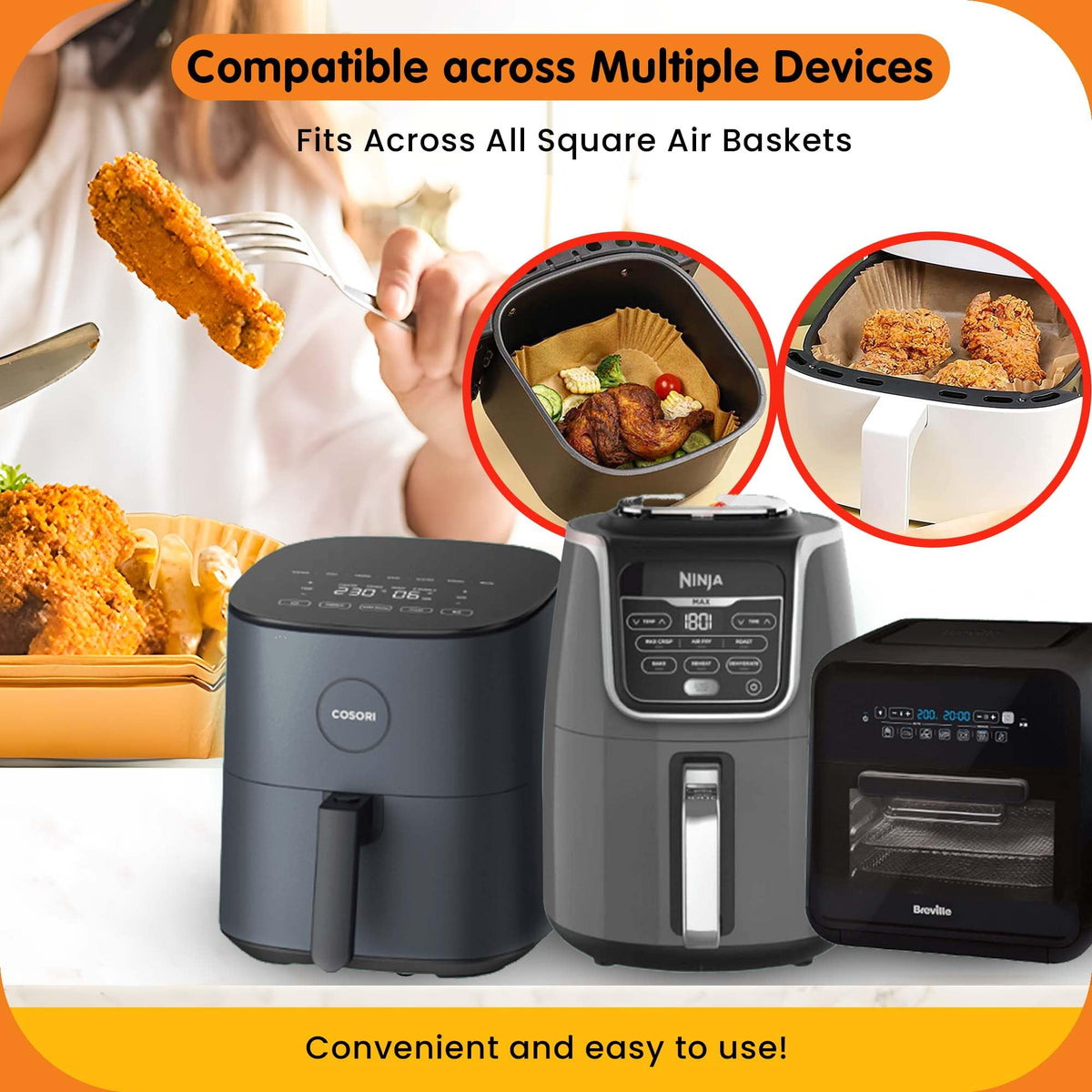 URBANAIR easy-cleanup liners save time by avoiding scrubbing after meals.