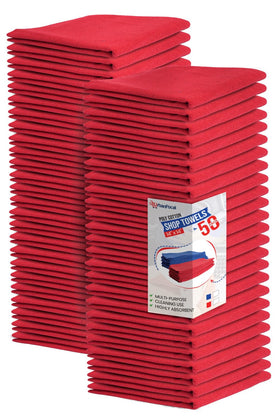 UrbanFocal shop towels red 14x14 bundle for quick spill cleanup