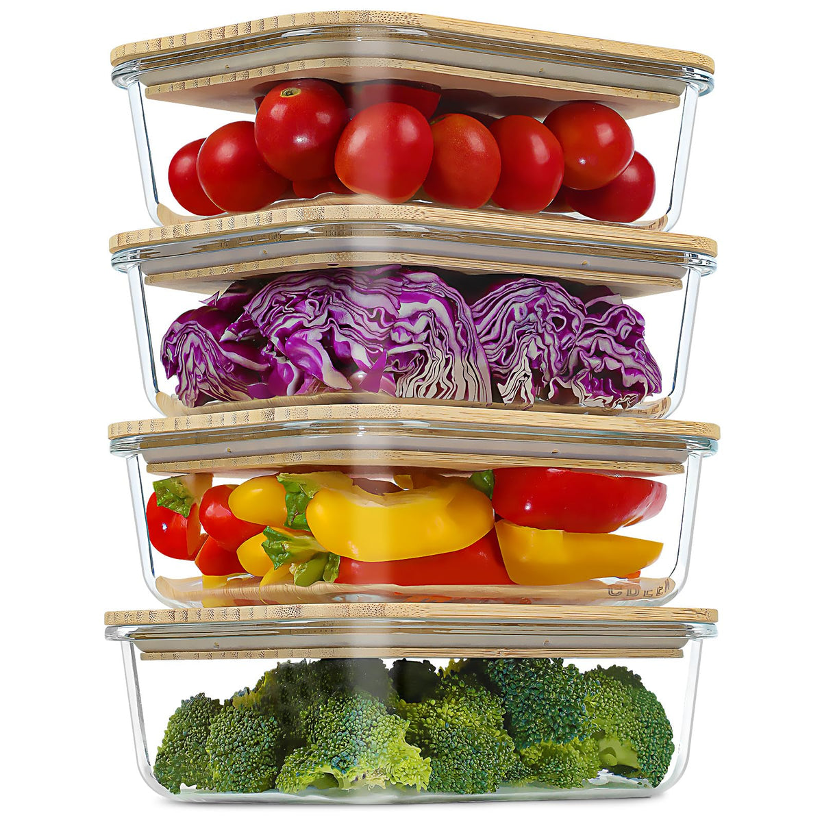 Urban Green glass container with bamboo lid, 35oz, ideal for meal prep and storage.