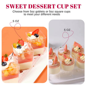 UrbanRoots round stemmed cups 5oz add elegance to layered treats.