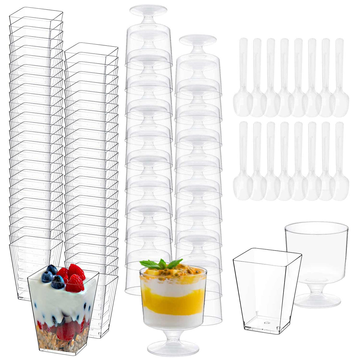 UrbanRoots square parfait cups 5oz showcase desserts at parties.