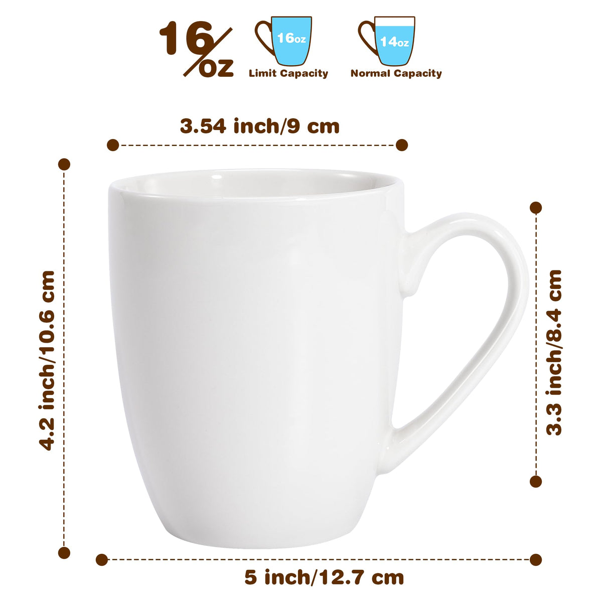 Urbanstrive mugs feature an ergonomic handle for comfortable morning beverages.
