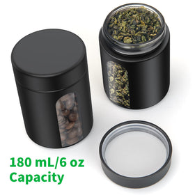Urekt glass jar with matte black finish for a sleek, durable kitchen look.