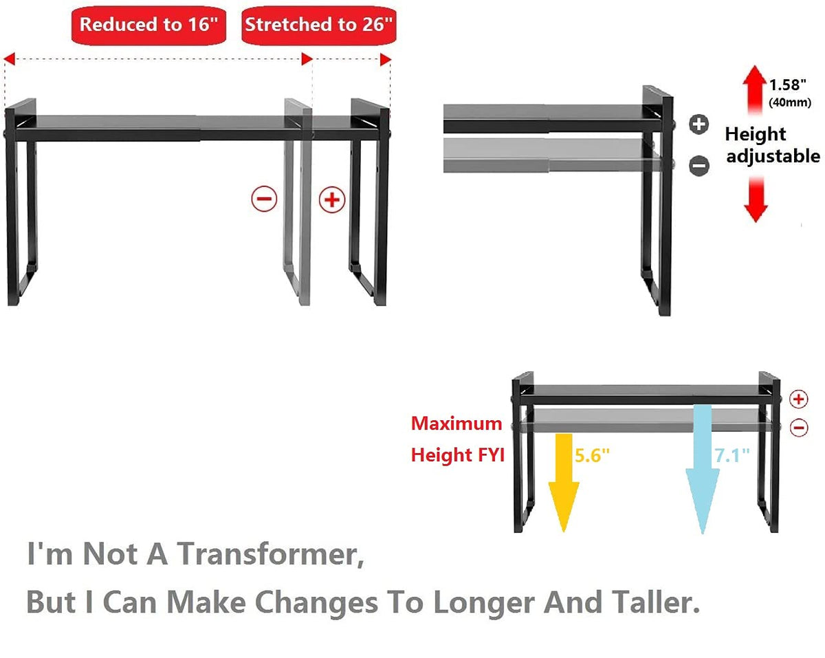 Urhomey plus expandable shelf easy assembly with four screws and included hardware.