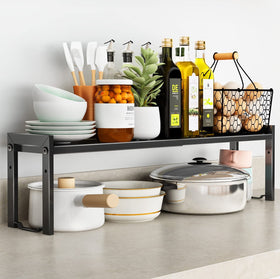 Urhomey plus expandable shelf heavy-duty design supports 22-30 lbs per shelf.