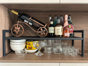 Urhomey plus expandable shelf height 8-5 inches keeps items accessible.