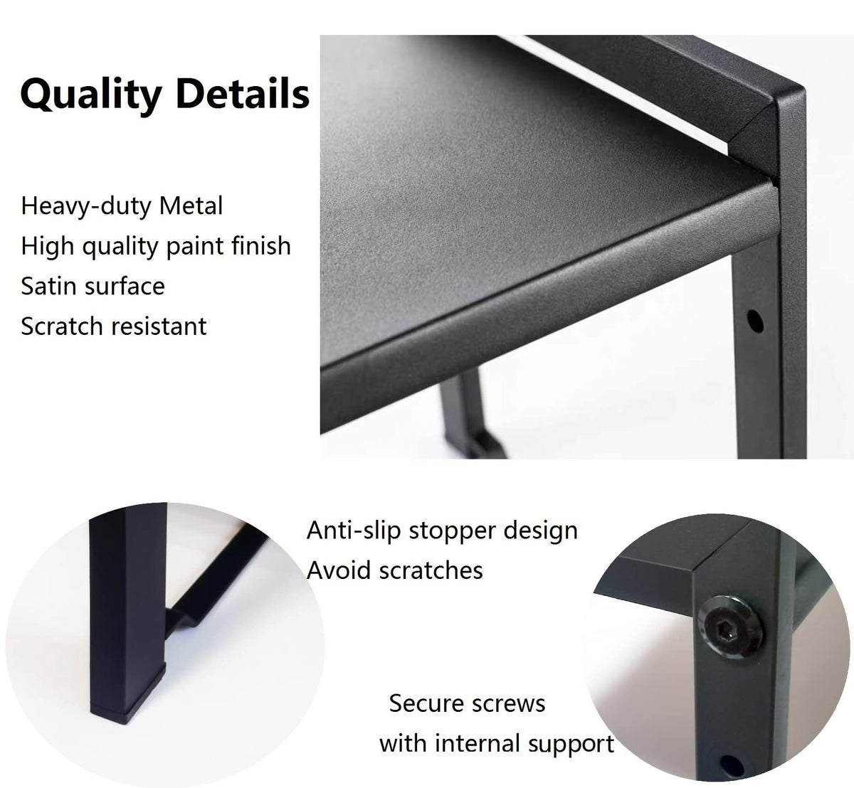 Urhomey plus satin finish metal detail adds sleek durability to any space.