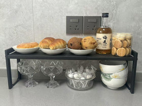 Urhomey plus under-shelf height shows 6.14 inches of clearance for tall items.