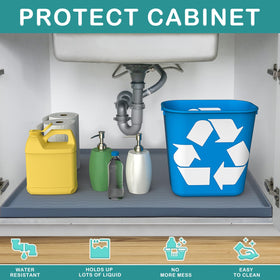 URMONA kitchen sink mat showing flexible edges and spill resistance