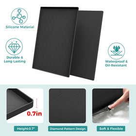 URMONA pet feeding mat with non-slip surface keeps bowls steady