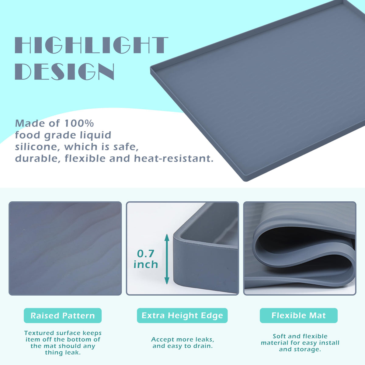 URMONA silicone mat waterproof and easy to wipe after spills