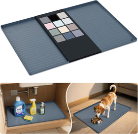 URMONA under-sink mat 25x19 protects cabinets from leaks and spills.