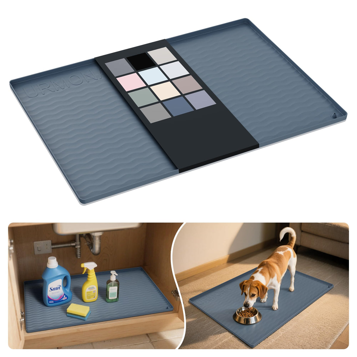 URMONA under-sink mat 31x22 in-cabinet shields against leaks and spills