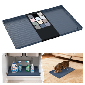 URMONA under-sink mat dark grey protects cabinets from spills