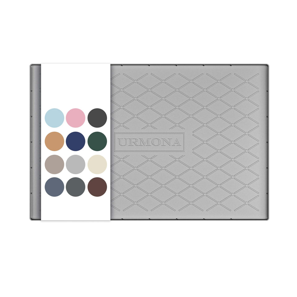 URMONA under-sink mat in light grey protects cabinets from leaks and spills.