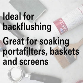 Backflush cleaning session using Cafiza in a cafe setup