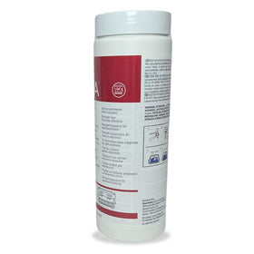 Urnex Cafiza powder dissolving in water for cleaning