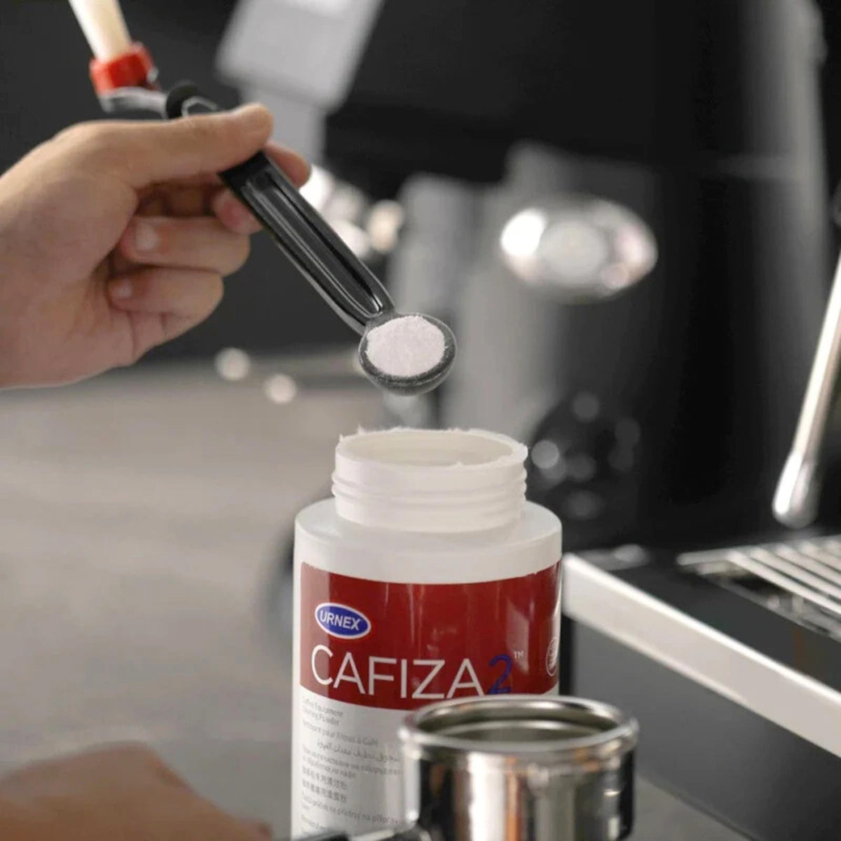 Valves and lines being cleaned with Cafiza for better flow