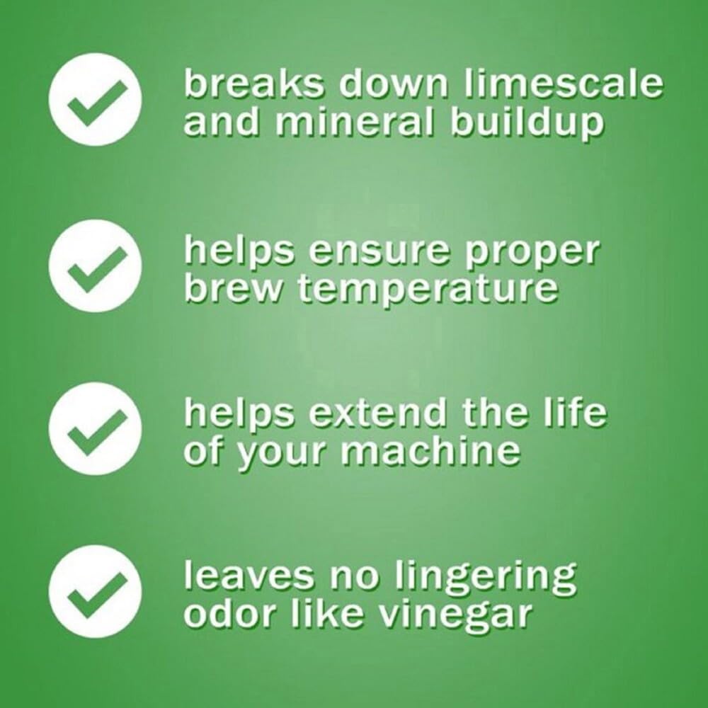 Urnex coffee descaling kit for Keurig package promotes easier maintenance and better-tasting brews.