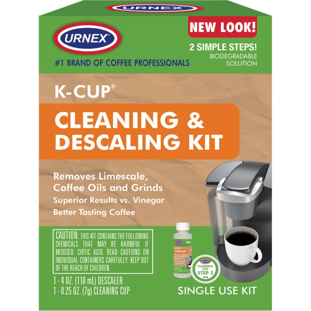 Urnex descaling liquid for Keurig maintains optimal brewing temperature by removing mineral buildup.