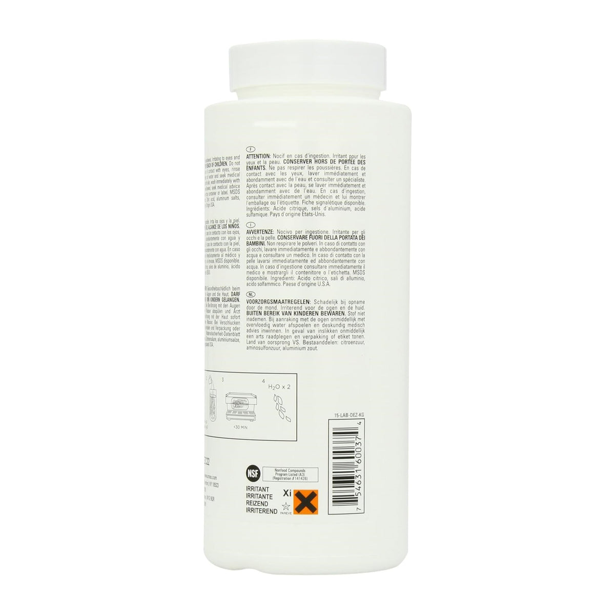Urnex Dezcal measuring scoop for easy, accurate dosing.