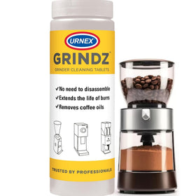 Urnex Grindz 430g pack front view for cleaner grinders and fresher coffee