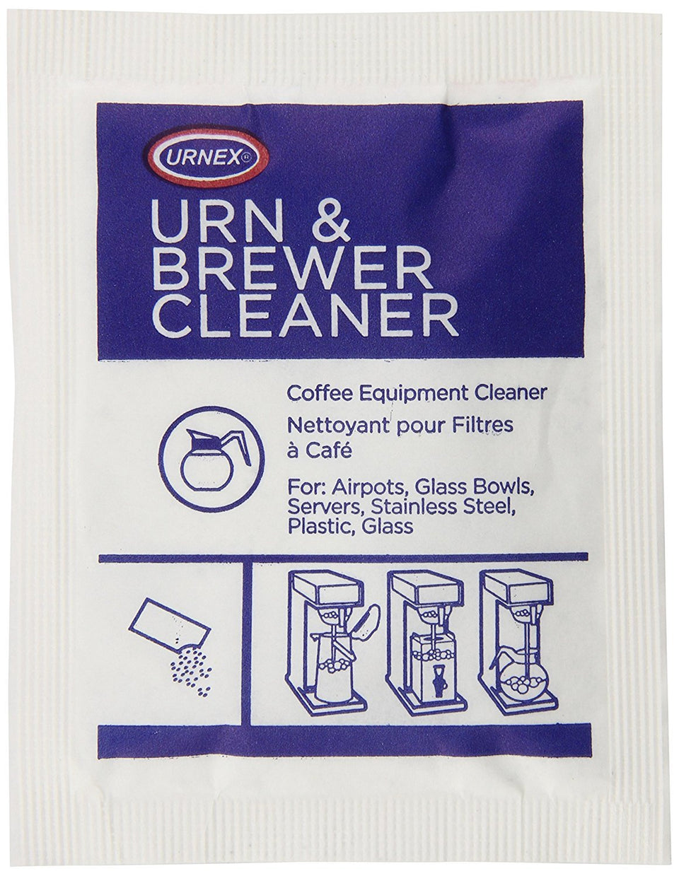 Urnex Original Urn & Brewer Cleaner packets for precise cleaning dosing