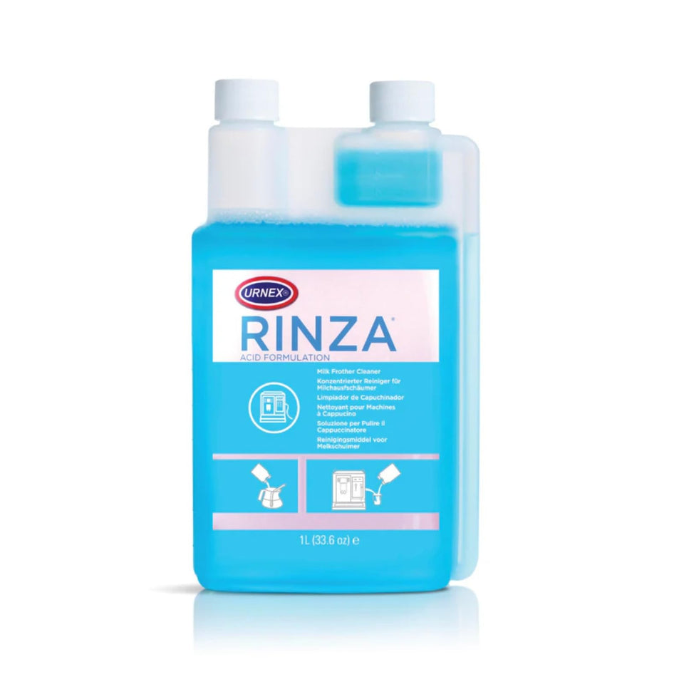 Urnex Rinza acid formula milk frother cleaner bottle for easy cleaning