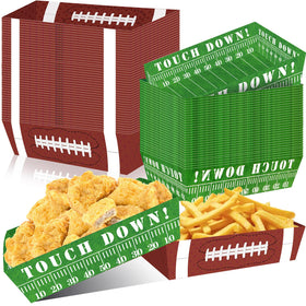 UROINEPA football plates display two patterns for easy party styling and serving.